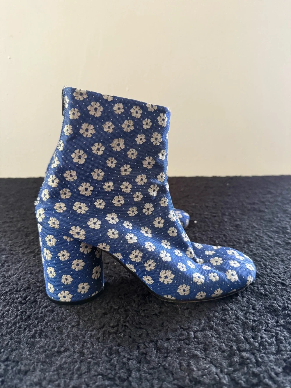Maison Martin Margiela Blue Floral Ankle Boots